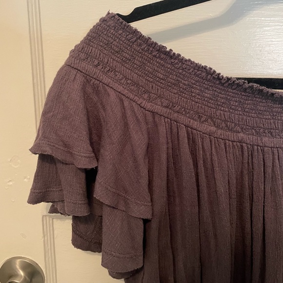 FREE PEOPLE Santorini off the shoulder grey top - Picture 8 of 10